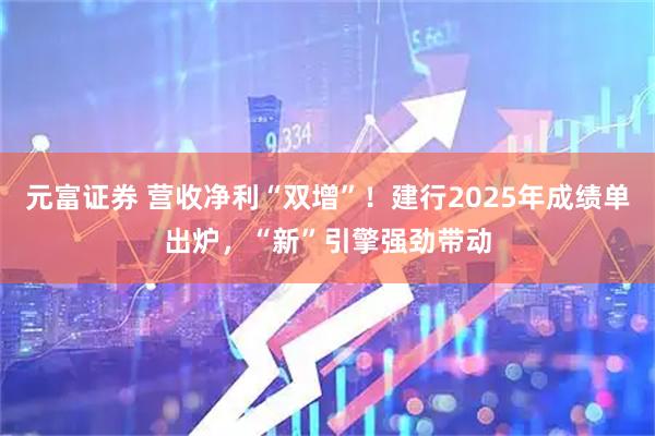元富证券 营收净利“双增”！建行2025年成绩单出炉，“新”引擎强劲带动